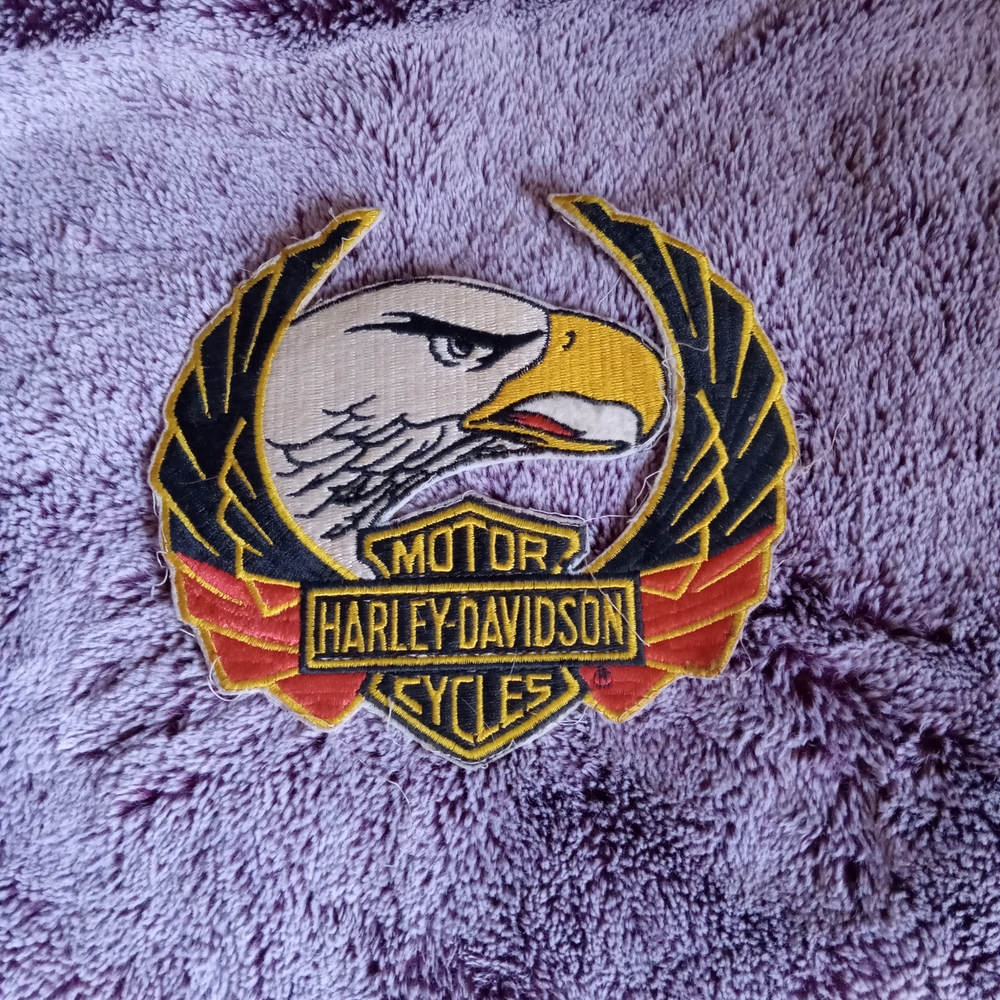 Vintage Harley-Davidson Black, Yellow and Red Eagle Emblem Patch